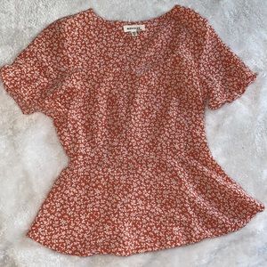 Monteau Floral Tops Blouses